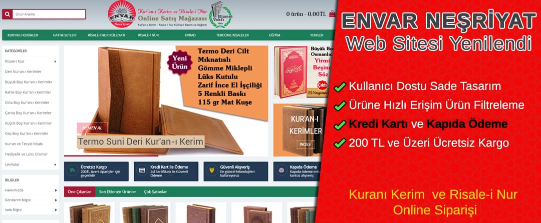 Envar Neşriyat’ın Websitesi Yenilendi